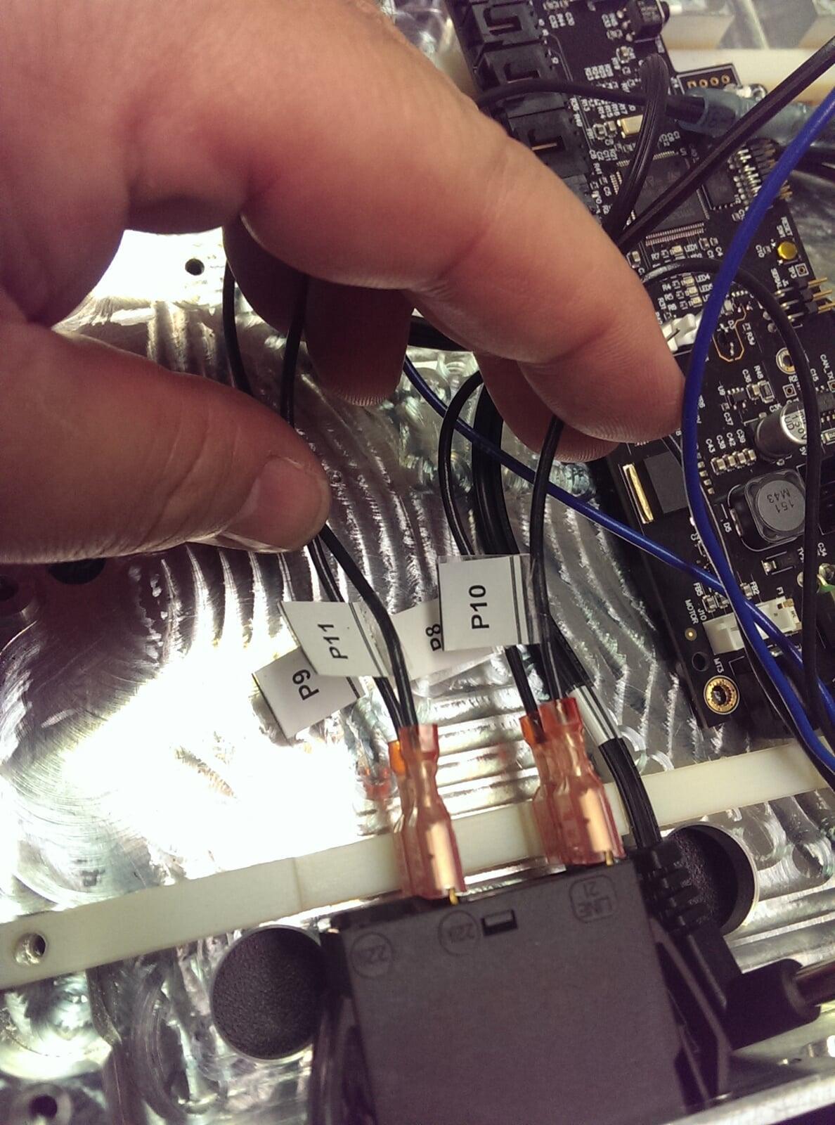 Electrical switch wired with wire labels