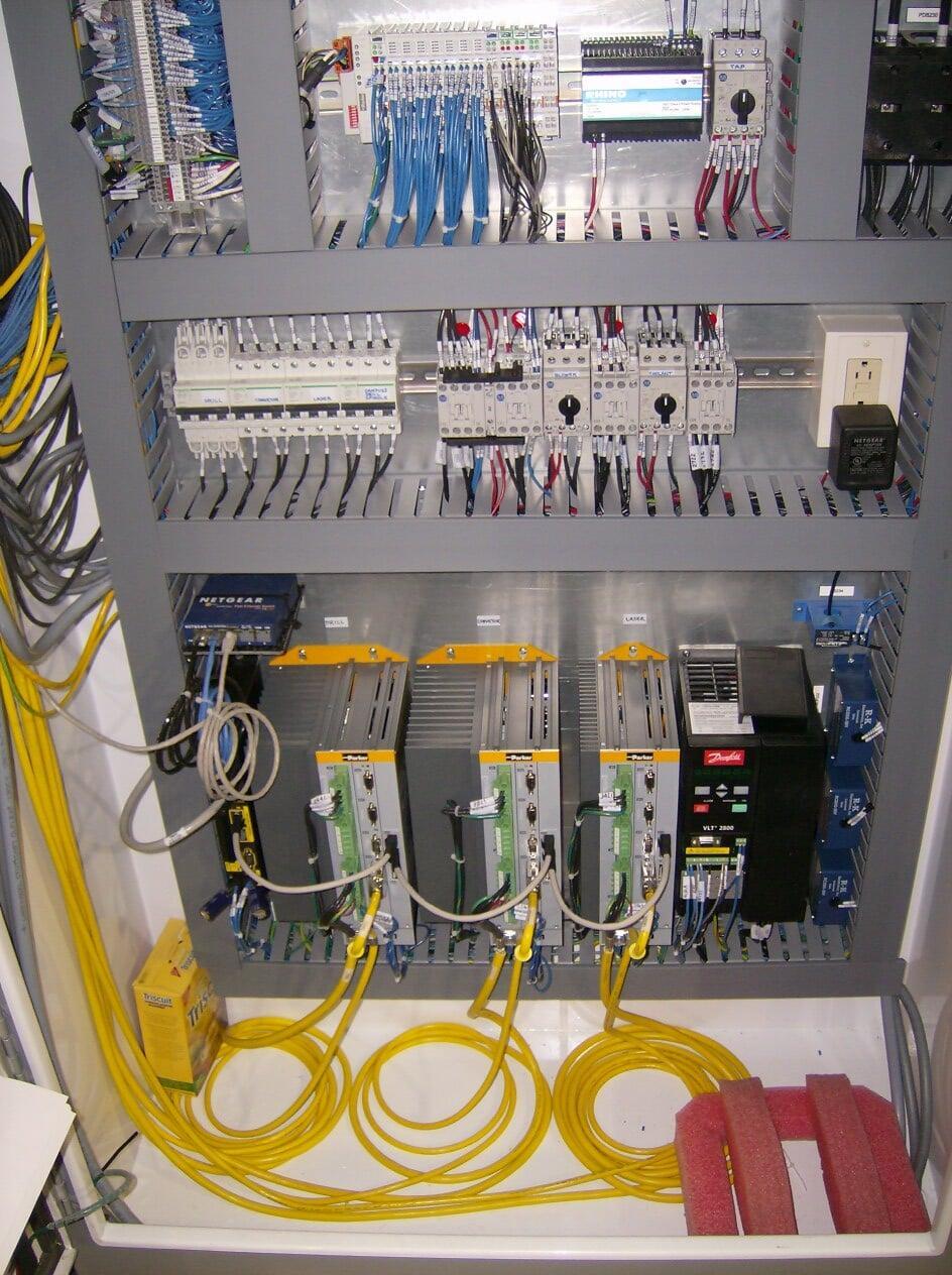 Electrical Control Cabinet with Parker Servo Drives and a Danfoss Variable Frequency Drive
