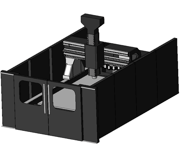 Isometric View of a 2M X 4M MetalMax Lite CNC Gantry