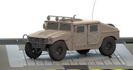 Workzone large enough to fit a Humvee on the rotary table and spin 360 degrees